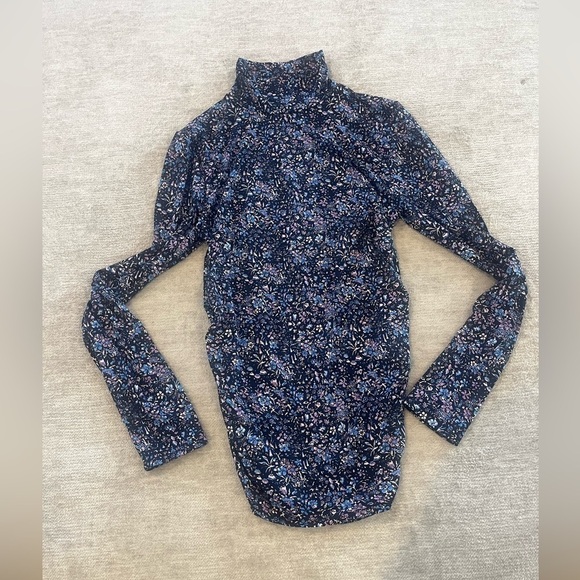 J. Crew Ruched matte jersey turtleneck in Coventry floral - Picture 4 of 8
